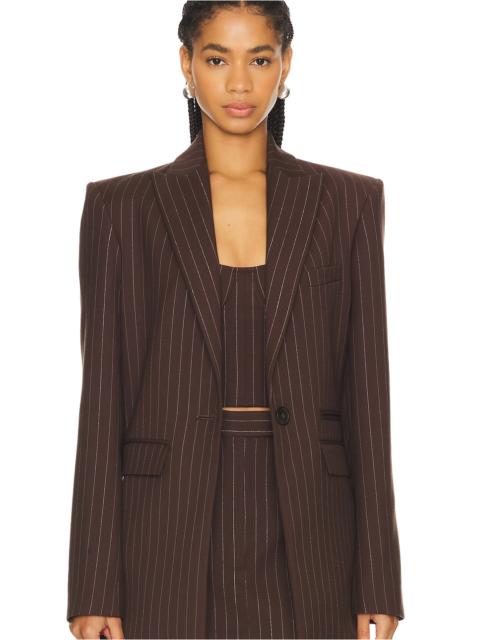 ALEX PERRY Lurex Pinstripe Single Breasted Oversize Blazer