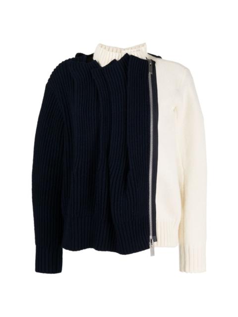 two-tone layered jumper