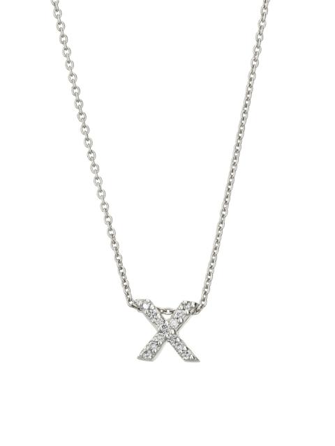 ROBERTO COIN Women's Tiny Treasures 0.08 TCW Diamond & 18K White Gold Initial Necklace - Initial X
