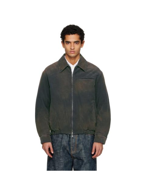 Tonywack Navy Garment-Washed Corduroy Bomber Jacket