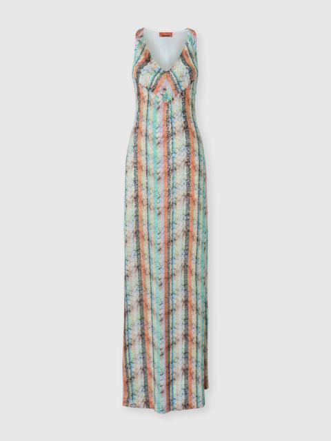 Missoni Sleeveless Multi-Technique Mixed Viscose Lamé Gown