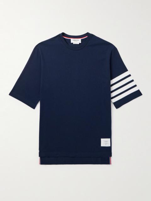 Thom Browne Logo-Appliquéd Striped Cotton-Jersey T-Shirt