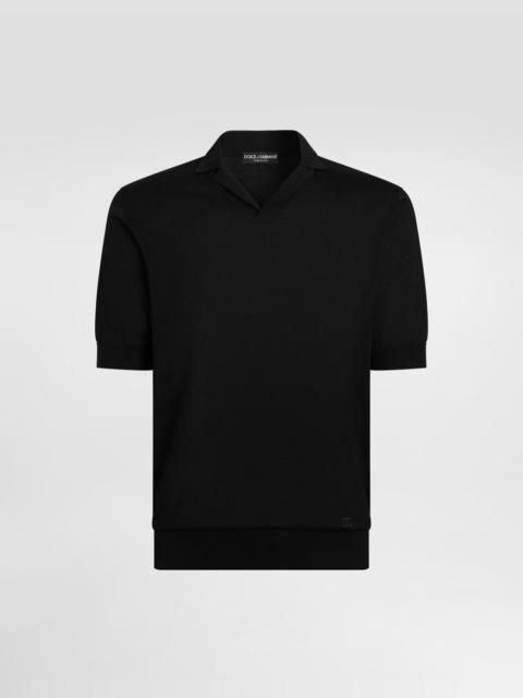 Dolce & Gabbana Silk knit polo shirt
