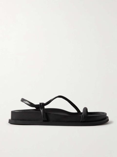 ST. AGNI Twist leather slingback sandals