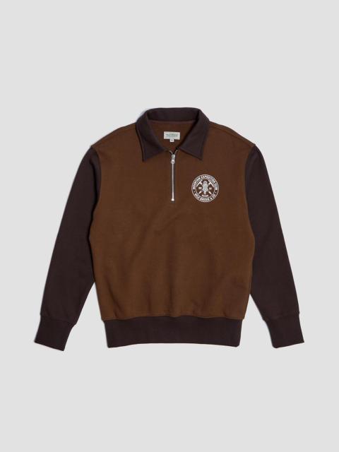 Nigel Cabourn Wild Bricks Mec Half Zip Pullover Brown