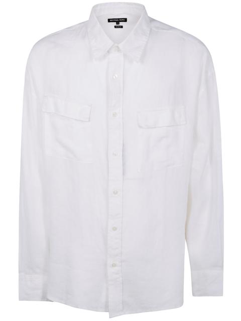 MICHAEL KORS Long Sleeves Linen 2 Pockets Over Shirt
