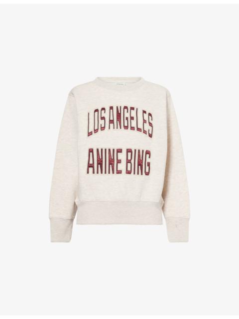ANINE BING Harry Logo-Embroidered Cotton Sweatshirt