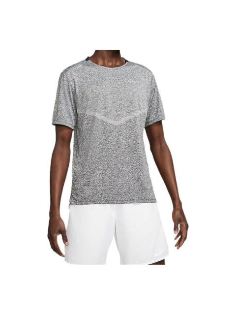 Nike Nike Dri-fit Rise 365 Casual Sports Breathable Round Neck Short Sleeve Gray CZ9185-011