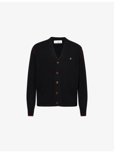 Vivienne Westwood Alex Embroidered-Logo Cashmere Cardigan