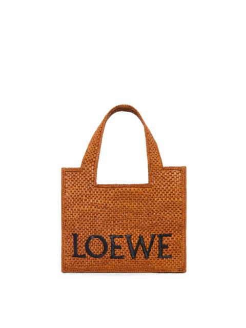 Loewe Small LOEWE Font Tote in raffia