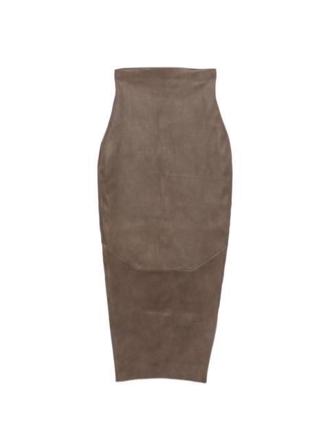 Rick Owens leather midi skirt