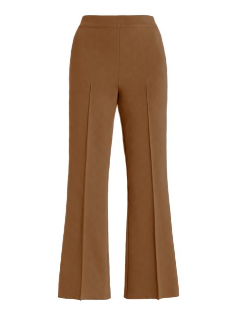 HIGH SPORT Exclusive Kick Flared Stretch-Cotton Knit Pants brown