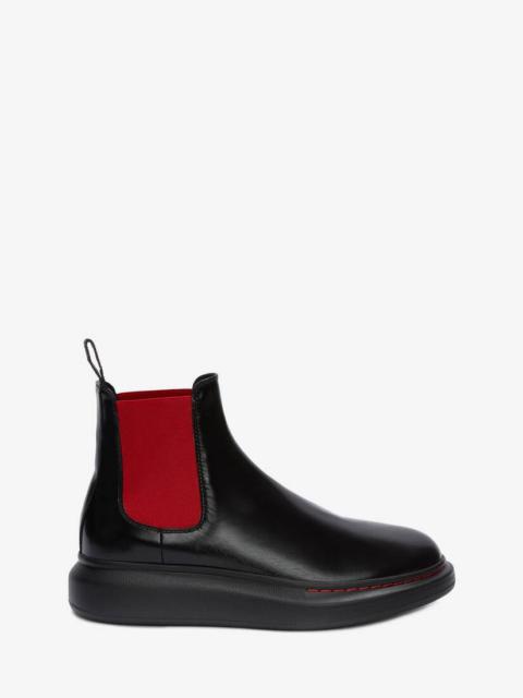 Alexander McQueen Hybrid Chelsea Boot in Black/red