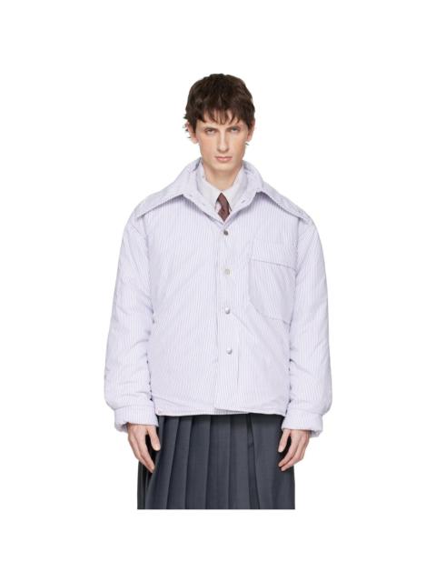 CHARLES JEFFREY LOVERBOY White & Purple Puffer Overshirt