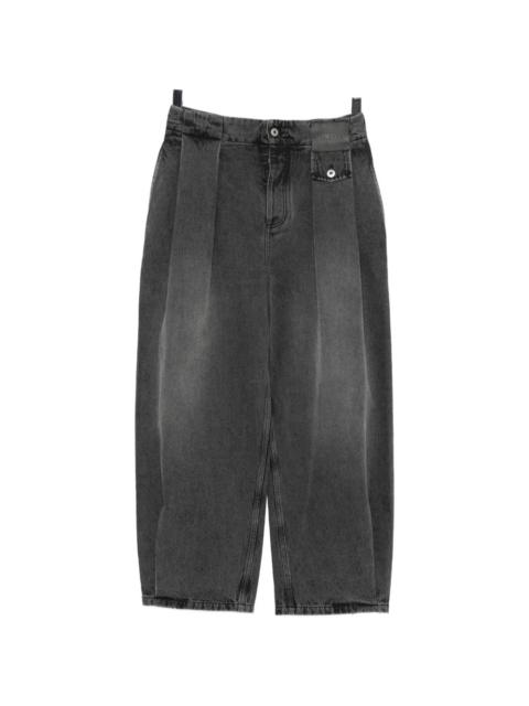 Loewe embossed leather-patch jeans