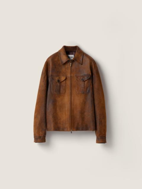 Miu Miu Waxed suede leather jacket