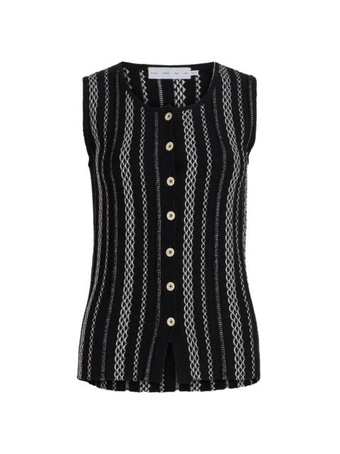 Proenza Schouler Women's Alyna Textured-Knit Vest - Black White