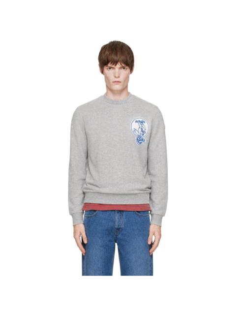 Moncler Gray 'Mon Duck' Patch Sweatshirt