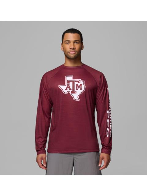 Columbia Men's Collegiate PFG Terminal Tackle Heather Long Sleeve Shirt - Texas A&M