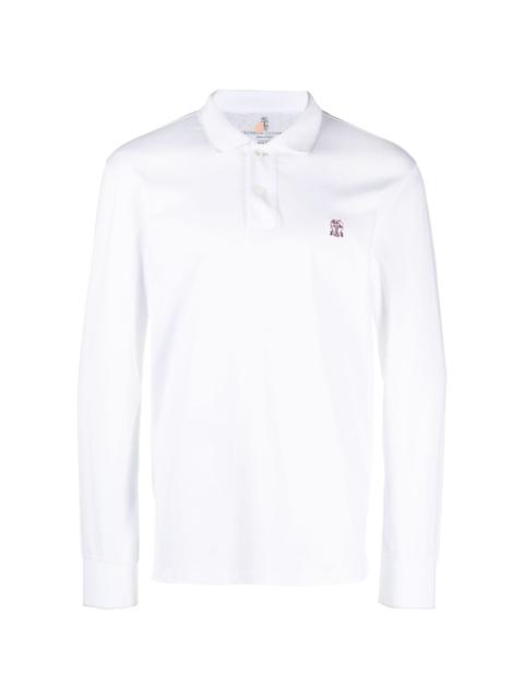 logo-embroidered cotton polo shirt