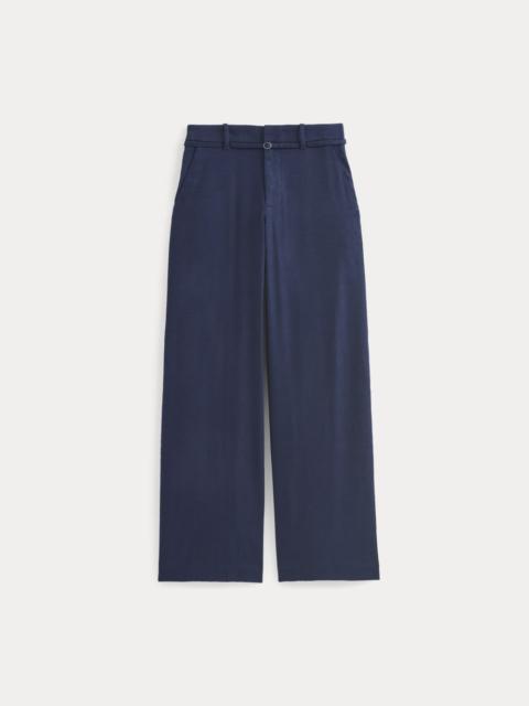 EVERLANE WIDE-LEG BELTED PANT IN STRETCH LINEN