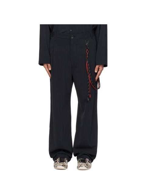 Song for the Mute Navy Loose Pleated Trousers