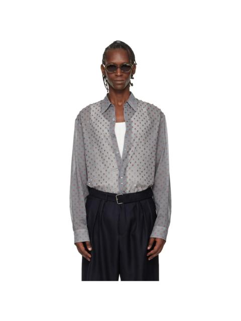 Dries Van Noten Gray Sequinned Shirt
