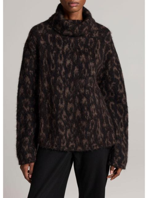 Vince Jacquard Oversized Turtleneck Sweater