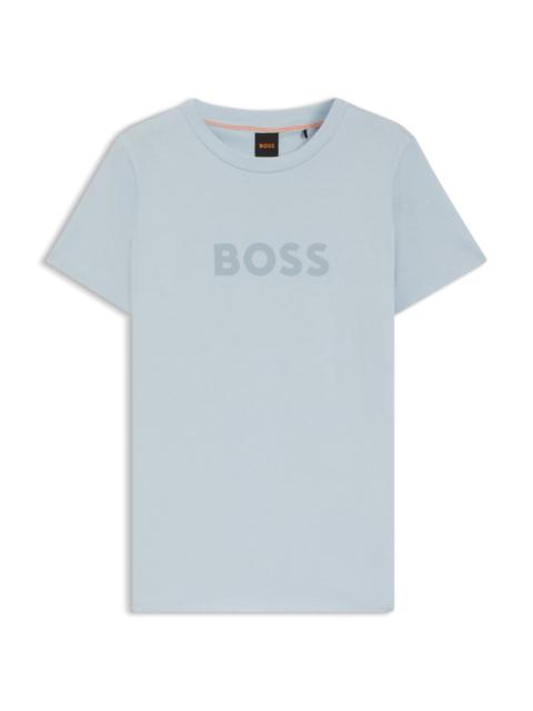 BOSS COTTON-JERSEY T-SHIRT WITH CONTRAST LOGO