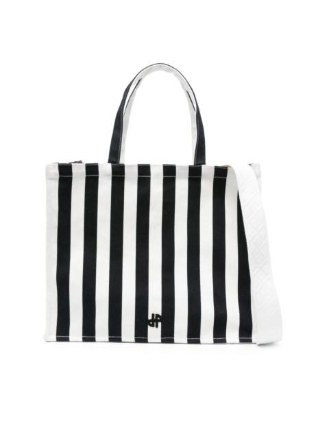 large JP striped tote bag