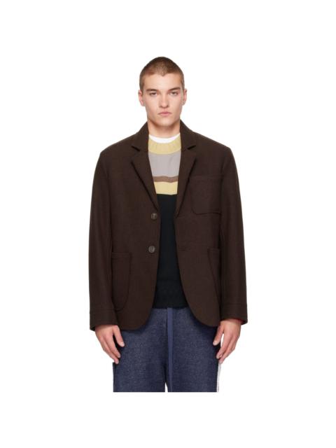 EDWARD CUMING Brown Raw Soft Blazer
