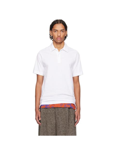 Dries Van Noten White Cotton Polo