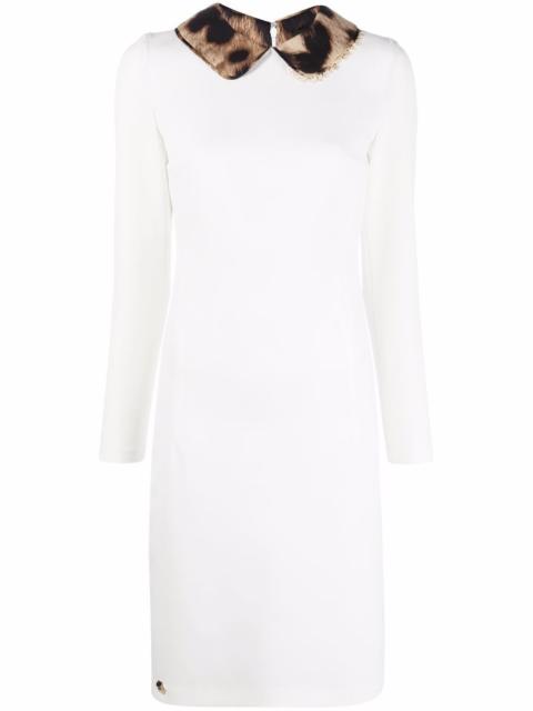 PHILIPP PLEIN leopard-collar dress