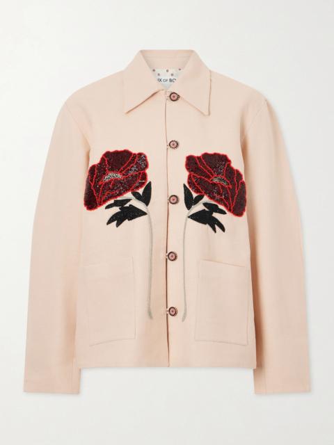 ALIX OF BOHEMIA Jude Bead-embellished Silk-crepe Jacket