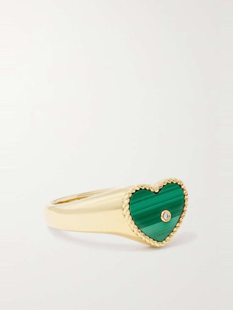 Yvonne Léon 9-karat gold, malachite and diamond ring