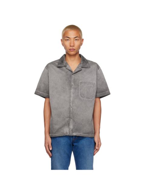 LES TIEN Gray Camp Collar Shirt