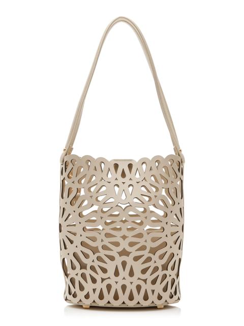 SIMKHAI McCall Laser-Cut Leather Bucket Bag white