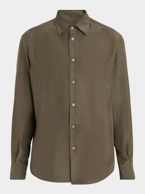 Valentino Men's Silk Classic Fit Button-Down Shirt