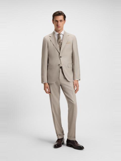 BOSS TWO-PIECE REGULAR-FIT SUIT IN HERRINGBONE VIRGIN WOOL