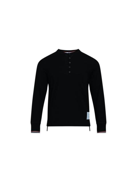 Thom Browne Long Sleeve Henley Tipping Strip