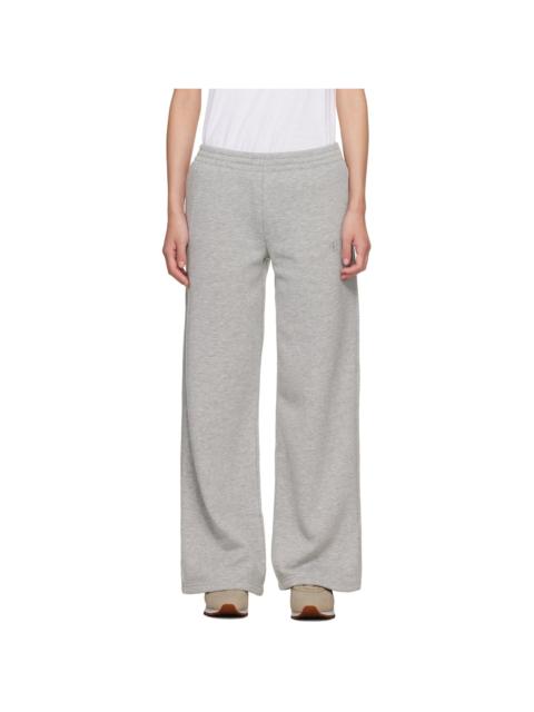 ANINE BING Gray Kacey Monogram Sweatpants