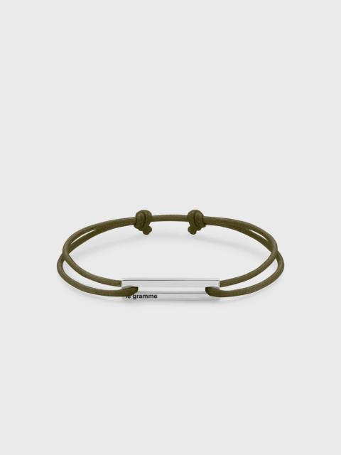 le gramme 1.7g-polished sterling silver-khaki cord-bracelet