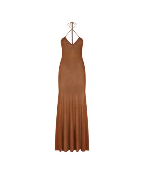 TOM FORD SLINKY VISCOSE JERSEY KNIT HALTERNECK MAXI DRESS