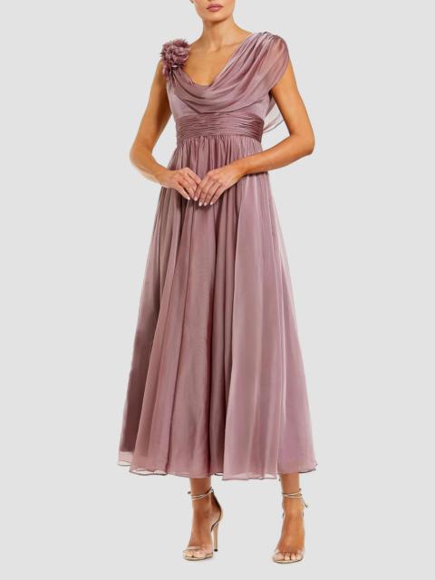 MAC DUGGAL Women's 3D Floral Cowlneck Midi-Dress - Antique Rose