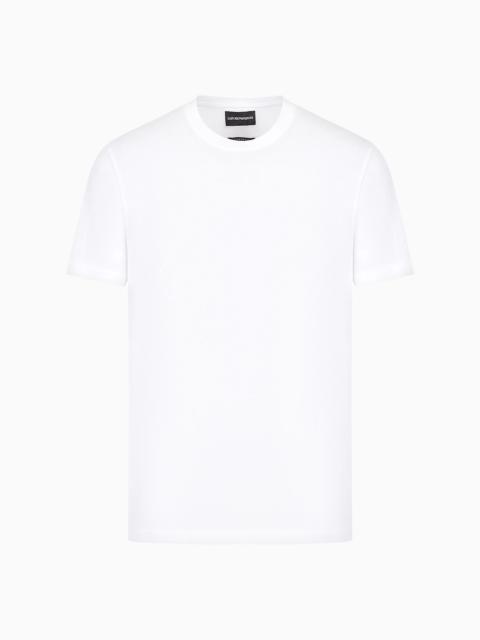 Jersey T-shirt with jacquard logo