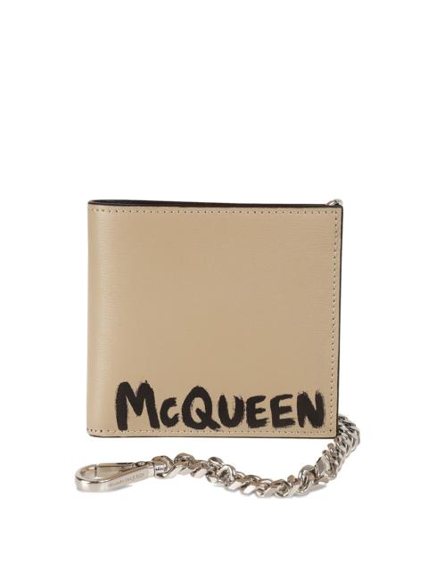 Alexander McQueen chain leather wallet