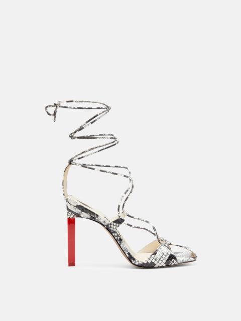 THE ATTICO 'ADELE' WHITE AND RED LACE-UP SANDAL