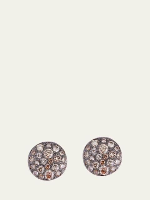 Pomellato 18K Rose Gold Sabbia Stud Earrings with Brown Diamonds