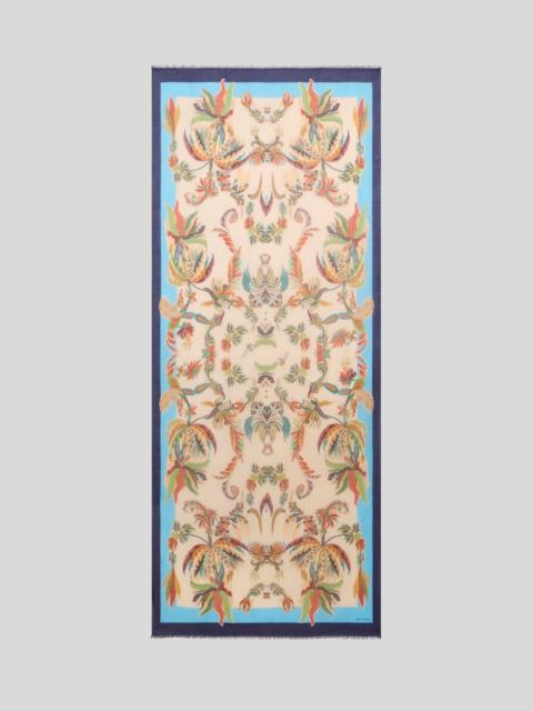 Etro MODAL AND CASHMERE SCARF WITH PAISLEY FOLIAGE MOTIF