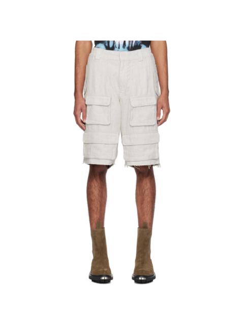 MISBHV Gray Raw Edge Shorts